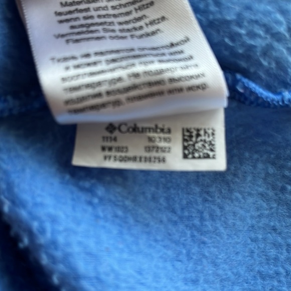 Columbia Fleece Zip Up Vest Zipper Front Pockets Sky Blue Size 1X Collared - Picture 13 of 13